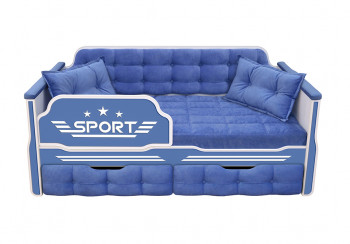 Кровать 170 серии Спорт 2 ящика 85 Синий (подушки) в Мошково - moshkovo.mebel54.com | фото