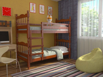 Кровать двухъярусная Соня из массива сосны 800*1890 Орех в Мошково - moshkovo.mebel54.com | фото