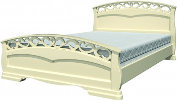 Кровать Грация-1 из массива сосны 1600*2000 Слоновая кость в Мошково - moshkovo.mebel54.com | фото