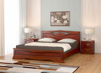 Кровать Карина-7 из массива сосны 1400*2000 Орех в Мошково - moshkovo.mebel54.com | фото