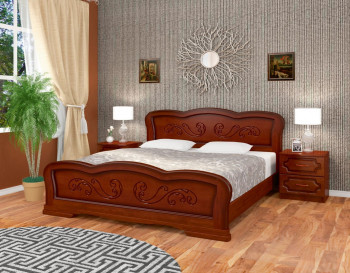Кровать Карина-8 из массива сосны 1400*2000 Орех в Мошково - moshkovo.mebel54.com | фото