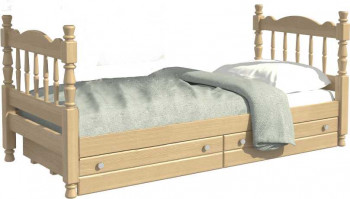 Кровать одинарная Аленка из массива сосны 800*1890 Сосна в Мошково - moshkovo.mebel54.com | фото