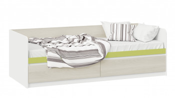 Кровать «Сканди» с 2 ящиками Дуб Гарден/Белый/Зеленый в Мошково - moshkovo.mebel54.com | фото