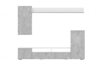 Мебель для гостиной МГС 4 (Белый/Цемент светлый) в Мошково - moshkovo.mebel54.com | фото