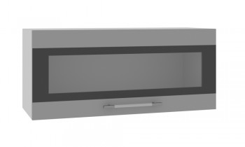Норд ШВГС 800 Шкаф верхний горизонтальный со стеклом (Софт черный/корпус Венге) в Мошково - moshkovo.mebel54.com | фото
