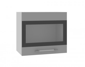 Ройс ВПГСФ 500 Шкаф верхний горизонтальный со стеклом с фотопечатью высокий (Графит софт/корпус Серый) в Мошково - moshkovo.mebel54.com | фото