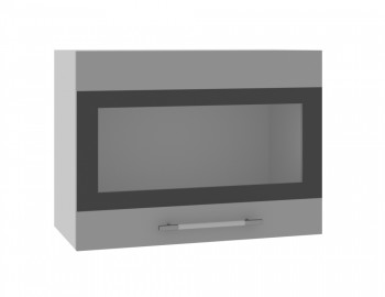 Ройс ВПГСФ 600 Шкаф верхний горизонтальный со стеклом с фотопечатью высокий (Графит софт/корпус Серый) в Мошково - moshkovo.mebel54.com | фото