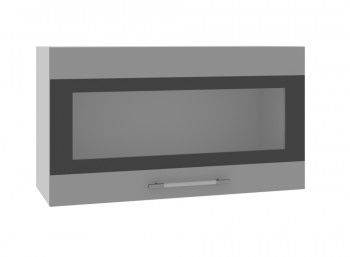 Ройс ВПГСФ 800 Шкаф верхний горизонтальный со стеклом с фотопечатью высокий (Графит софт/корпус Серый) в Мошково - moshkovo.mebel54.com | фото