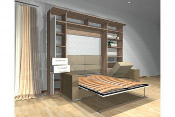 Шкаф-кровать с диваном Каролина в Мошково - moshkovo.mebel54.com | фото