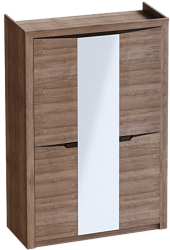 Шкаф трехдверный Соренто Дуб стирлинг/Кофе структурный матовый в Мошково - moshkovo.mebel54.com | фото